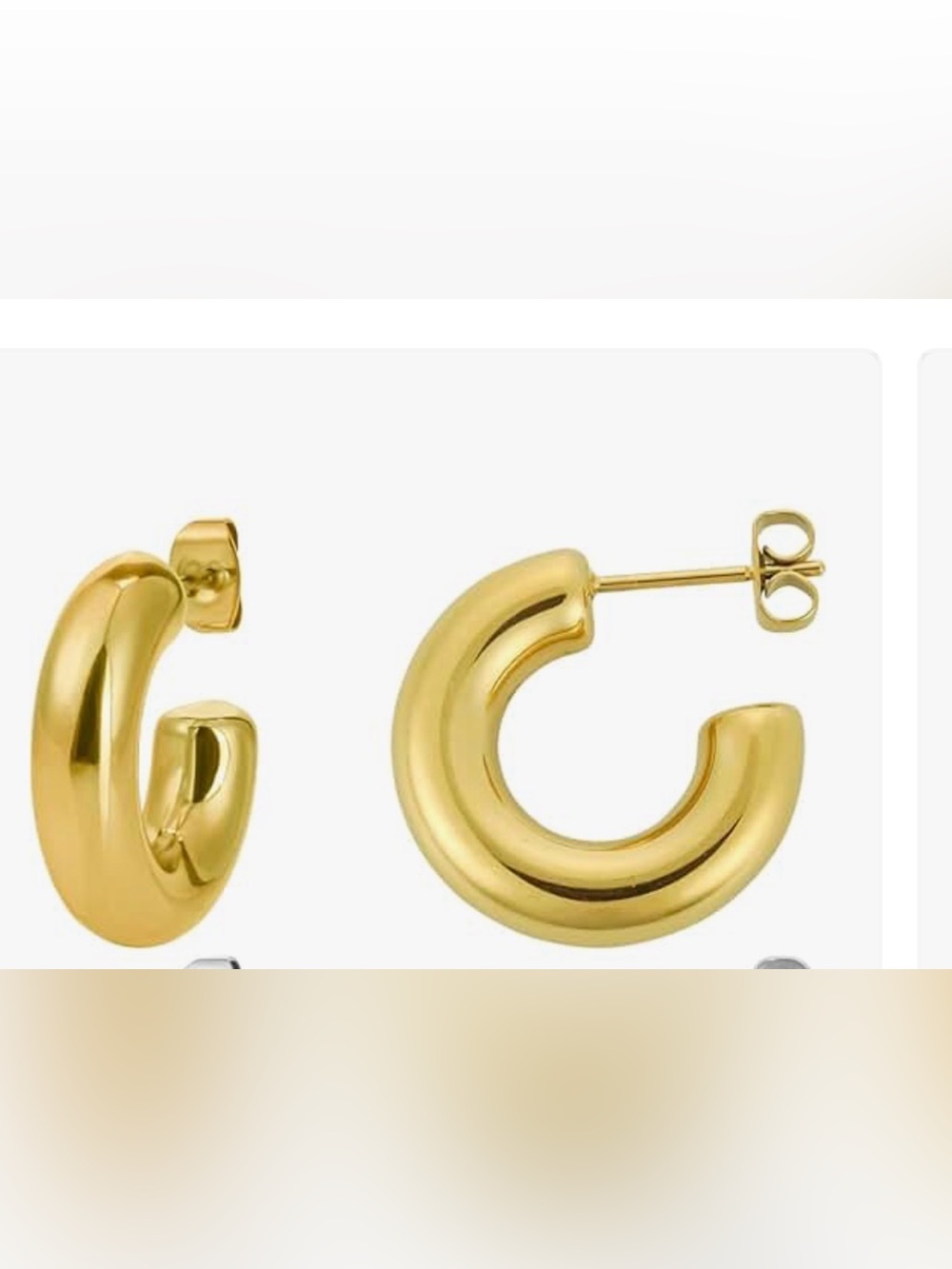 Siumal Chunky Hoop Stud Earrings - Women Jewelry two sets gold and silver
